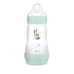 MAM Biberon Easy Start Anti-Colic, con base ventilada autosterizante, Biberón con tetina de silicona SkinSoftTM extra suave, edición limitada 2 meses, características