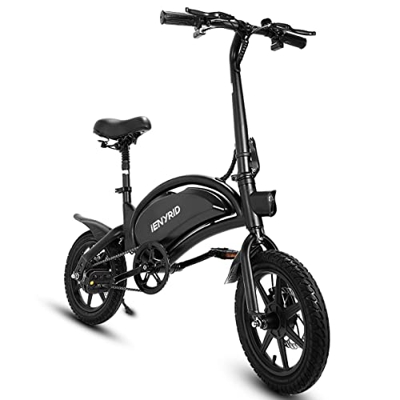 IENYRID Bicicleta eléctrica, Bicicletas eléctricas con Pedales para Adultos, Bicicleta eléctrica Plegable y de Viaje Diario de 14 Pulgadas, compatibil