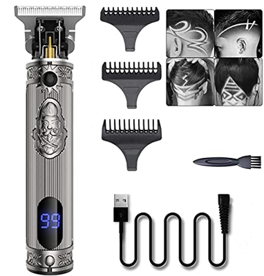 Cortadora de Cabello para Hombres Maquinilla Eléctrica para Cortar Elpelo, Inalámbrica Recargable, Pantalla LCD, USB Recargable Recortadora de Pelo Ca