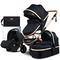 Babyfond carrito bebe 3 en 1, Silla de paseo ligero 25 kg, cochecito bebe 3 piezas, plegado sistema de viaje, cochecito bebe con colchón, bolso de mam características