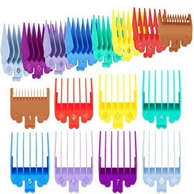 16 Piezas Peines de Guía de Cortapelos Recortadores de Cabello Peines de Límite de Fijación de Guía en 8 Colores para Estilistas y Peluqueros 8 Longit