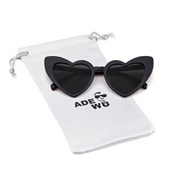 ADEWU Gafas de sol en forma de corazón Chicas Gafas retro de moda para mujer (A - Negro (polarizado)) en oferta