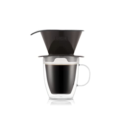 BODUM K11872-451SSA-Y21 POUR OVER Gotero de café y taza doble pared, 0,3l en oferta