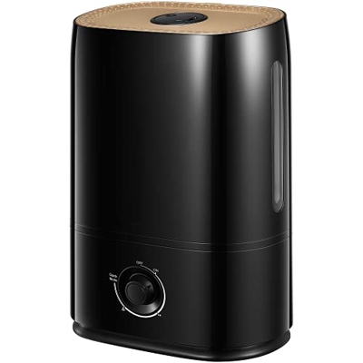 Humidificador de dormitorio grande, humidificador ultrasónico de 5L, 40 horas de funcionamiento, boquilla de 360 ​​°, apagado automático y humidificad