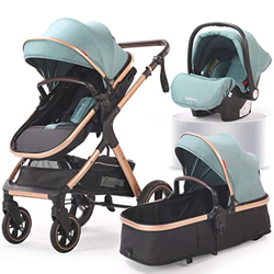 Babyfond cochecito bebe 3 en 1, silla de paseo ligera, carro bebe 2 en 1, silla paseo 25 kg, plegado sistema de viaje con capazo, carros de bebé tres  precio