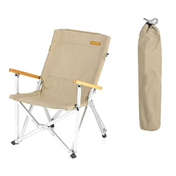 SHFAMHS Asiento al Aire Libre, sillas Plegables portátiles con Organizador, Camping, jardín, Piscina, Playa, Patio, sillones con Respaldo y reposabraz en oferta