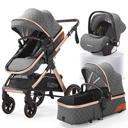 Babyfond cochecito bebe 3 en 1, silla de paseo ligera, carro bebe 2 en 1, silla paseo 25 kg, plegado sistema de viaje con capazo, carros de bebé tres  en oferta