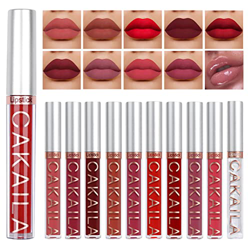 Yuccer 10 PCS Pintalabios Mate Larga Duracion 9 Colores Lápiz Labial Líquido Mate con 1 PCS Brillo Labial Hidratante Impermeable Maquillaje Regalos Pa en oferta