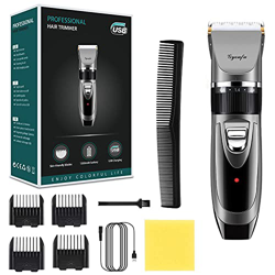 Cortapelos para hombres, kit de corte de cabello, recortador de barba eléctrico recargable, afeitadora de barba inalámbrica para perros, mascotas, beb características