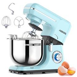 Robot de cocina, 1400 W, 6,2 L, 6 velocidades, amasadora silenciosa (azul) precio