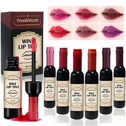 Wine Lip Tint Aliver de 6 Colores, , Brillo de Labios Vino, Lápiz Labial Líquido de Larga Duración, Mini Maquillaje labial brillante Pintalabios Mate  en oferta