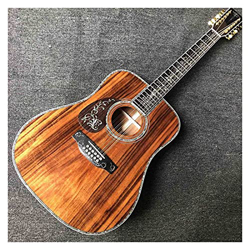 WANANNIGHT Guitarra electrica Cuerda Cuerda Cuerpo DE Dos MARIENTES DE Izquierda 4 5KAA Sólido Tapa De Madera con Incrustación De Abulón 12 Cuerdas De precio