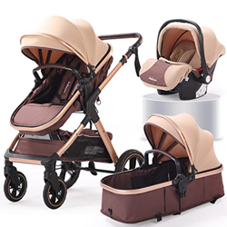 Babyfond cochecito bebe 3 en 1, silla de paseo ligera, multifuncional carro bebe 2 en 1, plegado sistema de viaje con capazo, carros de bebé tres piez características