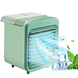 Mini Enfriador de Aire, mini aire Acondicionado Portátil 4 en 1, Agua Agua Ventilador Humidificador Purificador Multifunción Verano, con Agua Helada,  en oferta