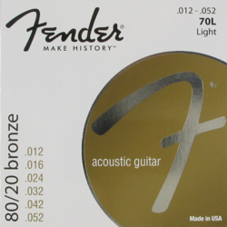 Fender guitarra acústica 80/20 luz con bola en el extremo, .012 – .052, 70L características