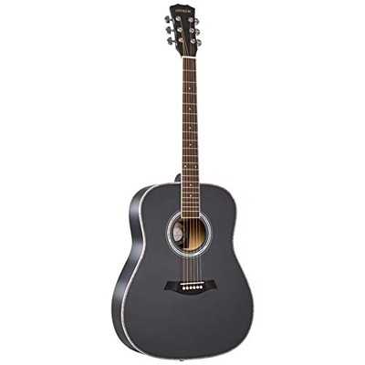 YFFSWSRY Guitarra Acústica Guitarra de Chapa de Madera Maciza Negra Guitarra acústica for Principiantes Guitarra Electroacústica (Color : Black, Tamañ