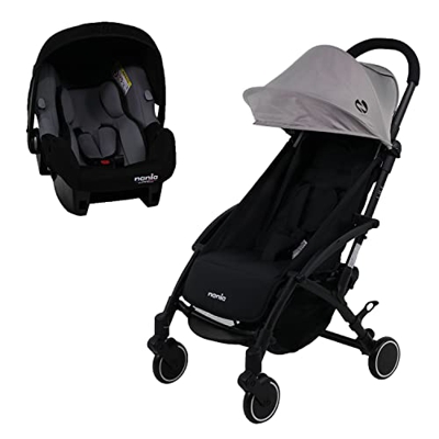 Silla de paseo compacto Nania LILI 0-36 meses - Ligero 6kg - Con Plastico de lluvia (negro 2 en 1)