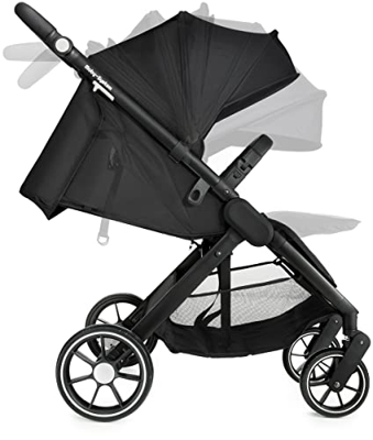 Moby-System Cochecito de bebé Nadia con ruedas giratorias de 360 grados, silla de paseo con maleta, para niños de hasta 15 kg, cesta de la compra gran