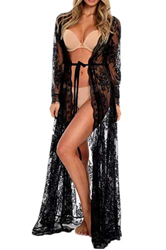 YouKD Cárdigan de Encaje para Mujer Vestido Transparente Vestido Largo de Playa Kimono Boho Vestidos de Encubrimiento precio