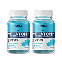 Weider Gummy Pack Duo Melatonin. Botes De Melatonina 1mg En Gominola. X60 Gummies. Sabor Blueberry, Blanco, Arandano, 2 Unidad precio