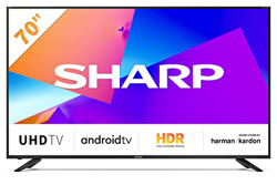 Sharp 70CL6EA - Android TV de 70" (4K Ultra HD, 4X HDMI 2.0, 2X USB, Bluetooth), Google Assistant, Chromecast, Altavoces 2.1 Harman/kardon 2x10W+15W,  características