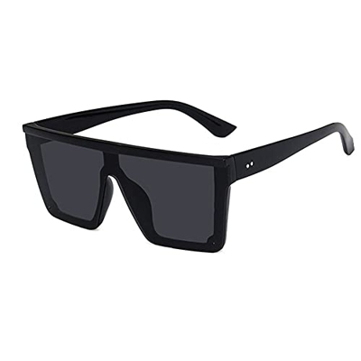 XCSM Gafas de Sol cuadradas de Gran tamaño Gafas de Sol con Escudo Superior Plano para Mujeres Hombres Moda Vintage Gafas de Montura Grande Playa de V