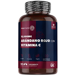 Arándano Rojo Cápsulas 15.000 mg 180 Cápsulas- Suplemento Natural con Vitamina C del Ácido Ascórbico, Extracto de Arándano Rojo Concentrado 50:1 de Al características