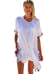 Vestido Playa Mujer Vestidos Pareos Playeros Cuello V Boho Kaftan Camisolas Caftanes Bluson Tunica Blusas Playa Piscina Ropa de Baño Playero Bikini Co precio