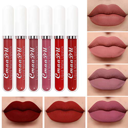 Líquido Pintalabios Traje, 6 PCS Mate Brillo Labial, Lápiz Labial Líquido de larga Duración Hidratante Impermeable, Maquillaje Profesional para Bálsam características