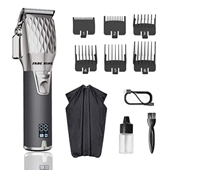 FADE KING Cortapelos Hombre Profesional Máquina Cortar Pelo Lnalámbricos Barbero Recortadora de Barba Recargable con Batería 2500mAh Motor Silencioso