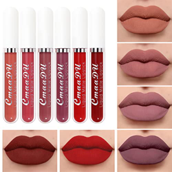 Líquido Pintalabios Traje, 6 PCS Mate Brillo Labial, Lápiz Labial Líquido de larga Duración Hidratante Impermeable, Maquillaje Profesional para Bálsam características