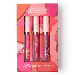 Latte Beauty Ultimatte Trio #3 Matte Liquid Lipstick Set: Lápiz labial líquido mate: 3 tonos mate brillantes: Pintalabio impermeable (Long-lasting) -  precio