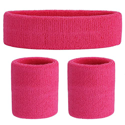 ONUPGO Conjunto de muñequeras para niños con banda de sudor de algodón atlético para deportes (1 diadema + 2 pulseras) (rosa) características