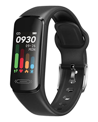 HUAKUA Pulsera Actividad Inteligente Impermeable IP68 con Pulsómetro, Monitor de Actividad Deportiva, Reloj Deportivo con Podómetro (Negro) precio