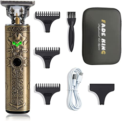 maquina cortar pelo Profesional - maquina de afeitar hombre，recortadora de barba，Recargable con cuchilla en T para hombres, mejorada (Oro) en oferta