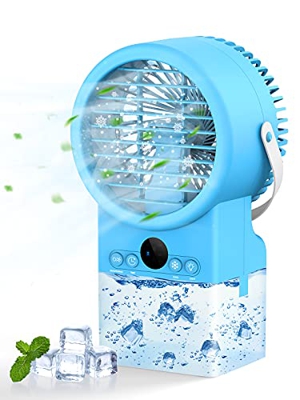 Bluefire Mini Enfriador de Aire, 4 en 1 Aire Ccondicionado Portatil Personal, Air Cooler con Función de Humidificación, 2 Temporizadores, 3 Niveles de