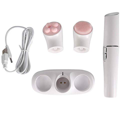 Máquina depiladora-3 en 1 USB recargable eléctrica depilación facial depilación máquina de masaje facial para mujeres(3 en 1) precio