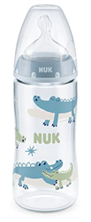 NUK First Choice+ - Biberón para bebés de 6 a 18 meses, control de temperatura, control de flujo, válvula anticólicos, 300 ml, sin BPA, tetina de sili en oferta