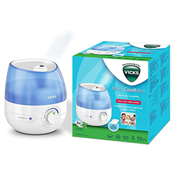 Vicks Humidificador ultrasónico Mini Cool Mist (compacto, silencioso, para dormir mejor, tos y resfriado, comodidad, aceites esenciales, humedad, habi características