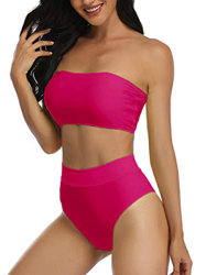 Bikini Bandeau para Mujeres Traje de Baño sin Tirantes en Dos Piezas Rosa M características