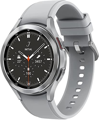 Samsung Galaxy Watch4 Classic – Smartwatch, Bisel Giratorio, Control de Salud, Seguimiento Deportivo, LTE, 46 mm, Color Plata (Version ES)