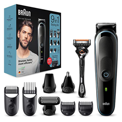 Braun Recortadora de Barba 9 en 1, Máquina Cortar Pelo, Cortapelos Hombre para Cara, Pelo, Orejas y Nariz, Maquinilla Gillette, 7 Accesorios, 5 MGK538 características