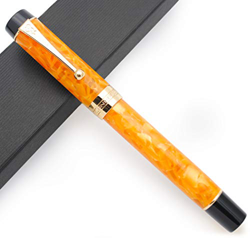 JinHAO Century Tofu 100 18 KGP - Bolígrafo de pluma de resina chapada en oro (amarillo y piedra, pluma M) precio