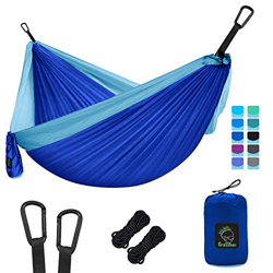 Grassman Hamaca portátil para Camping con Correas de árbol, Ligera paracaídas, Accesorio de Camping para Interior y Exterior, Viajes, Senderismo, Play en oferta