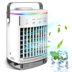 Aire Acondicionado PortáTil 4 en 1 Con Usb Air Conditioner Enfriador de Aire Humidificador Ventilador Con 7 Colores de Luz Nocturna, 4 Niveles Enfriad precio