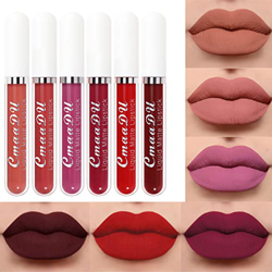 Líquido Pintalabios Traje, 6 PCS Mate Brillo Labial, Lápiz Labial Líquido de larga Duración Hidratante Impermeable, Maquillaje Profesional para Bálsam en oferta