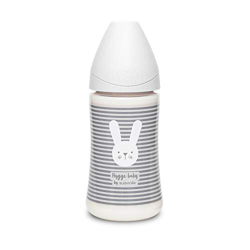 Suavinex Biberón Premium Tetina Redonda de Silicona 3 Posiciones 0% BPA, 270ml, Rabbit Gris características