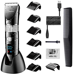 Hatteker Hair Clipper Trimmer Eléctrico Profesional para Barba con Pantalla LCD USB Inalámbrico Recargable a Prueba de Agua características