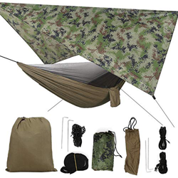 JULYKAI Hamaca mosquitera, Juego de hamacas portátil, 300 kg de Carga máxima, Suitbale para Viajar, Acampar, mochilero, Supervivencia(Toldo de Camufla precio