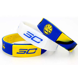 Lorh's store NBA Baloncesto Estrella inspiradora Firma Doble Capa Conmemorativa Pulseras Pulsera Reversible Deporte de Silicona 3 Piezas (Stephen Curr en oferta